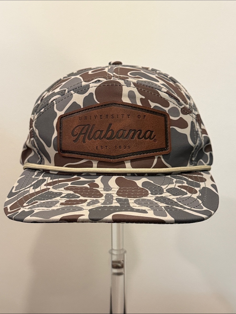 Men's JNJ Alabama Camo Leather Patch Rope Hat Size OS